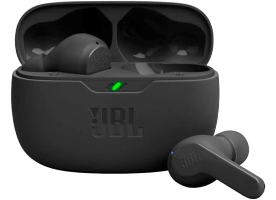 JBL Vibe Beam - True Wireless JBL Deep Bass Sound Earbuds, Bluetooth 5.2, Water & Dust Resistant, Hands-Free Call with Voice Aware, up to 32 Hours of Battery Life (Black)